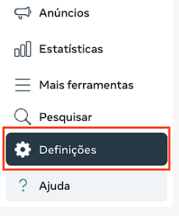 Acessando configurações